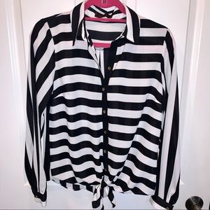 Women’s SZ S THE LIMITED Striped Blouse with Tie